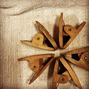 天然木のほっこりウッドクリップ