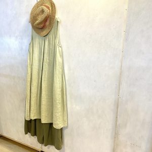 ヴィンテージ 古着 麻ワンピース