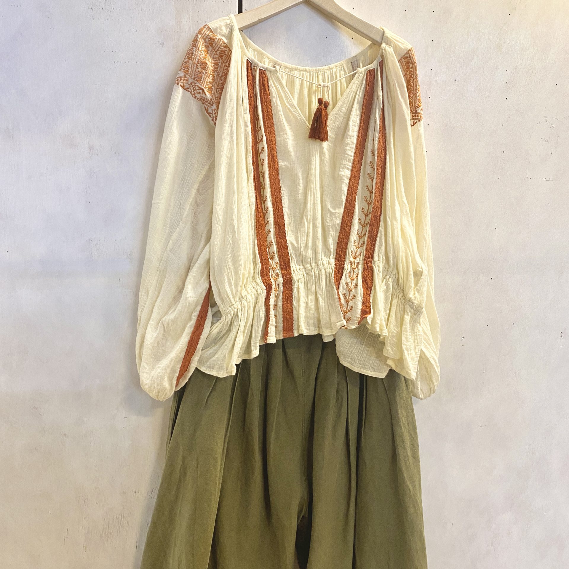 古着 ボヘミアン エスニック スモックチュニック